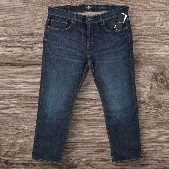 7 For All Mankind Austyn Relaxed Dark Blue Jeans Los Angeles Men’s Size 38 - Picture 1 of 13